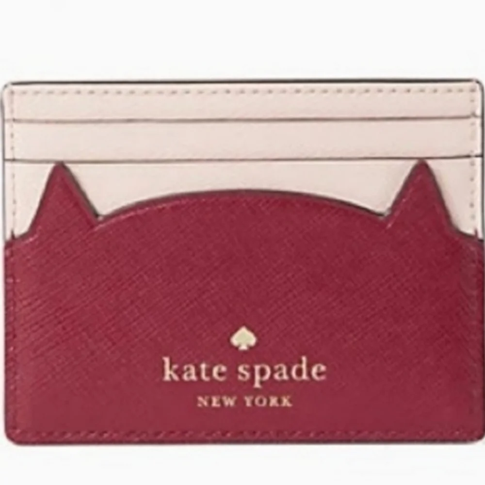 ♠️Kate Spade Meow Cat Slim Leather Cardholder - Picture 2 of 6